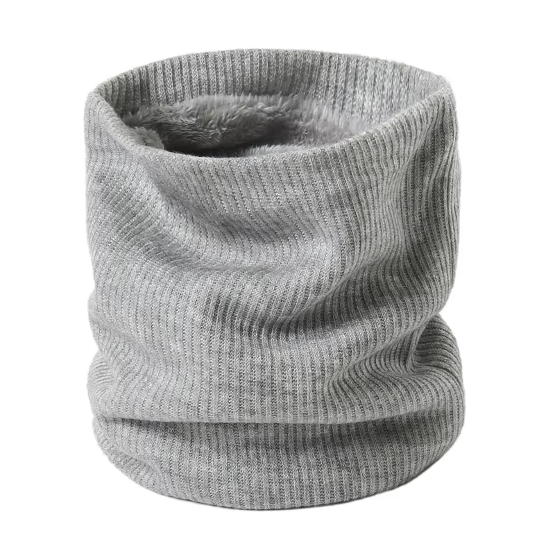 Solid Thick Warm Ring Scarf Fashion Winter Striped Warm Women Men Outdoor Full Mask Scarves with Plush Snood Unisex Muffler